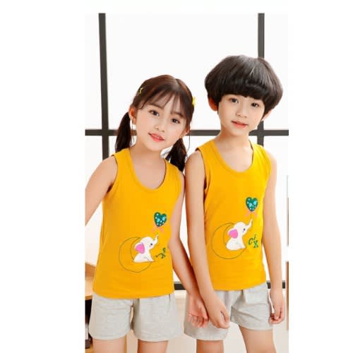 Kids Unisex Casual Summer Shirt And Top - Yellow