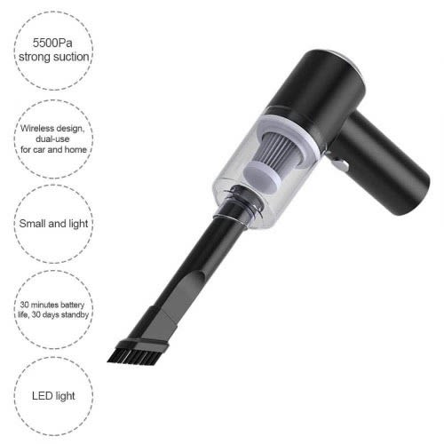 2 In 1 Wireless Car Vacuum Cleaner With Led Light
