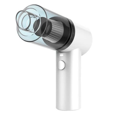 2 In 1 Rechargeable Car Vacuum Cleaner With Led Light - White
