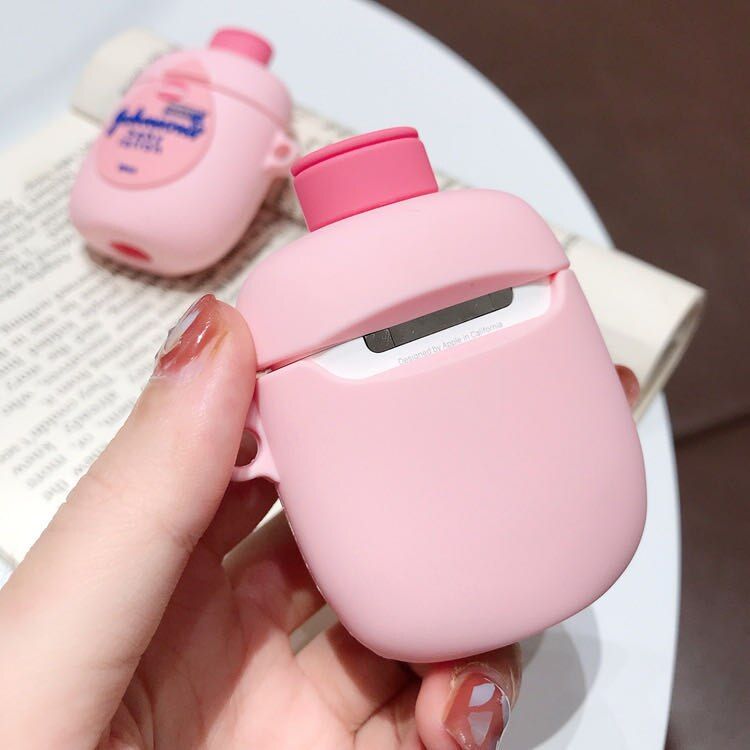 Cute 3D Brand Johnson Baby Lotion Body Lotion Silicone Bluetooth Wireless Earphone Case For AirPods 2 Cover Fundas