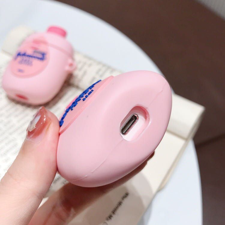 Cute 3D Brand Johnson Baby Lotion Body Lotion Silicone Bluetooth Wireless Earphone Case For AirPods 2 Cover Fundas
