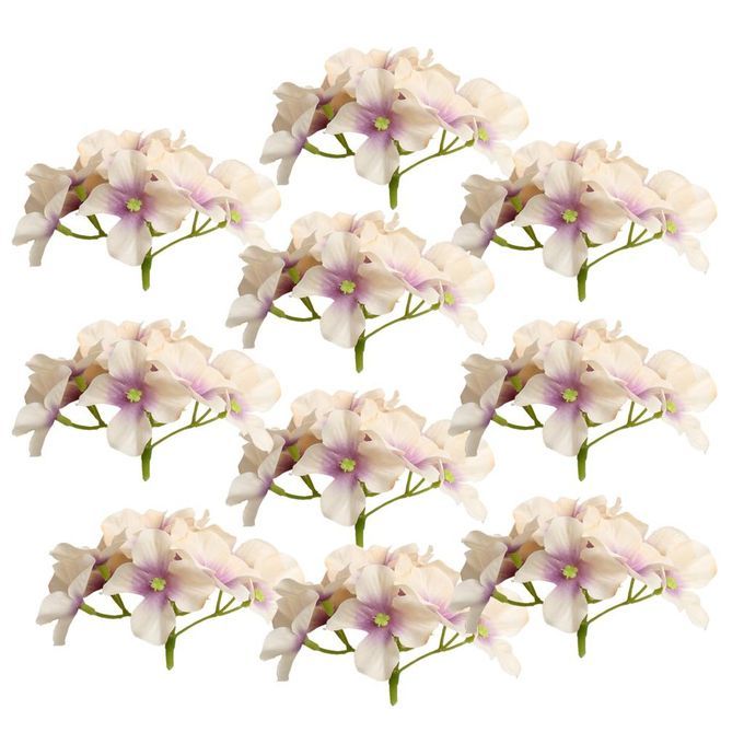 10pcs Silk Hydrangea Flower Heads For Bridal Wedding Decor