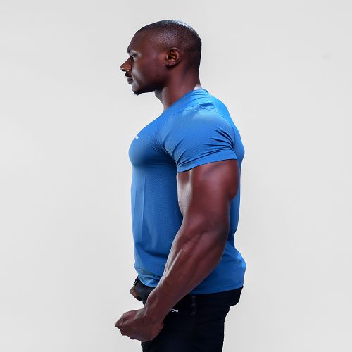 Men's Training T-Shirt With Small Logo - Deep Blue