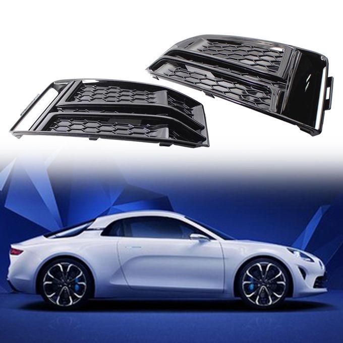 Car Fog Light Grille Grill Cover For AUDI A4 B9 8W0807681F Black