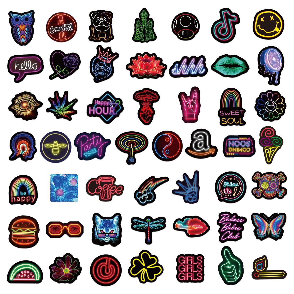 50PcsSet Laptop Stickers Water Cup Skateboard Decorative B