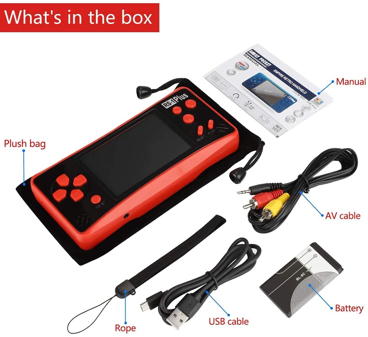 Handheld Game Console Retro Video Game Player TV Output 3.5"