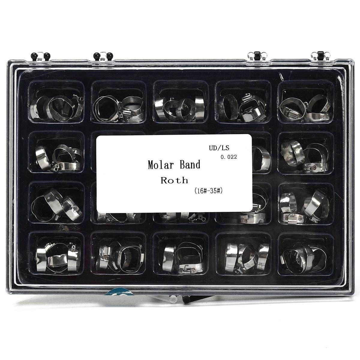 80PCS Orthodontic Dental Molar Buccal Tubes Bands Roth 16#-35# Stainless Steel