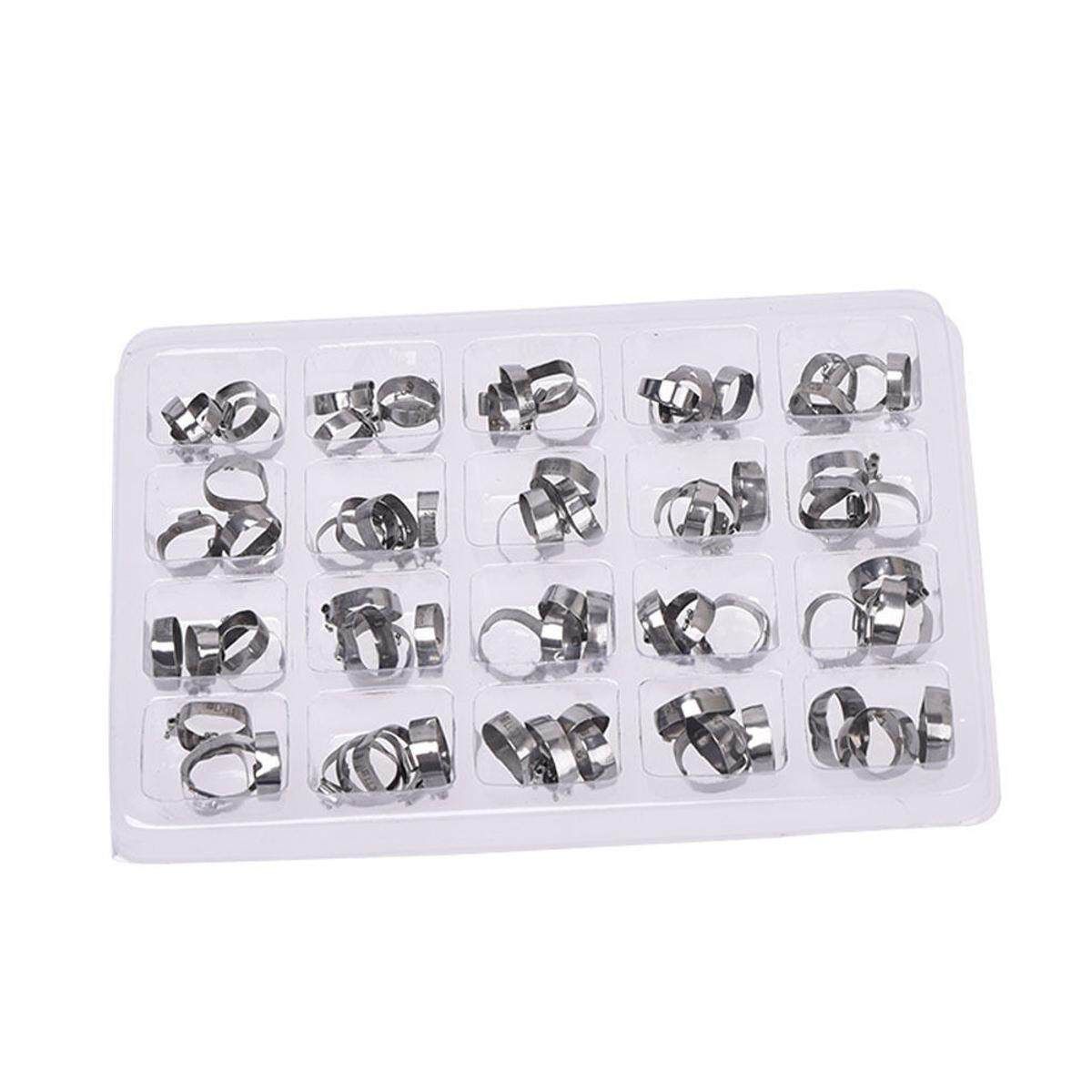 80PCS Orthodontic Dental Molar Buccal Tubes Bands Roth 16#-35# Stainless Steel