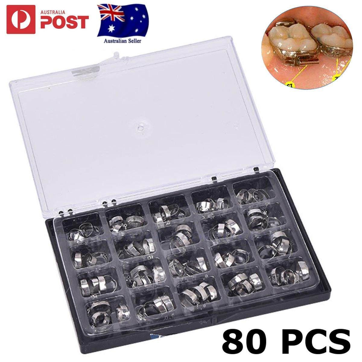 80PCS Orthodontic Dental Molar Buccal Tubes Bands Roth 16#-35# Stainless Steel