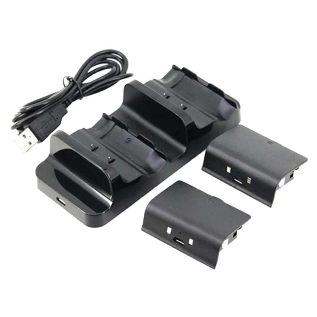 Portable USB Charging Base Charger Dock With Battery Black