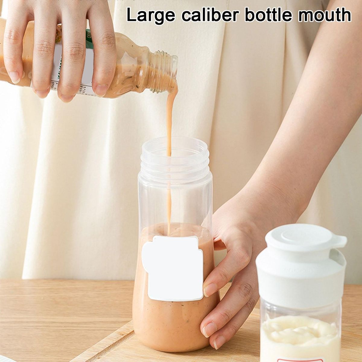 Condiment Container Easy-squeeze Sauce Dispenser 380ml Bottle for Home White