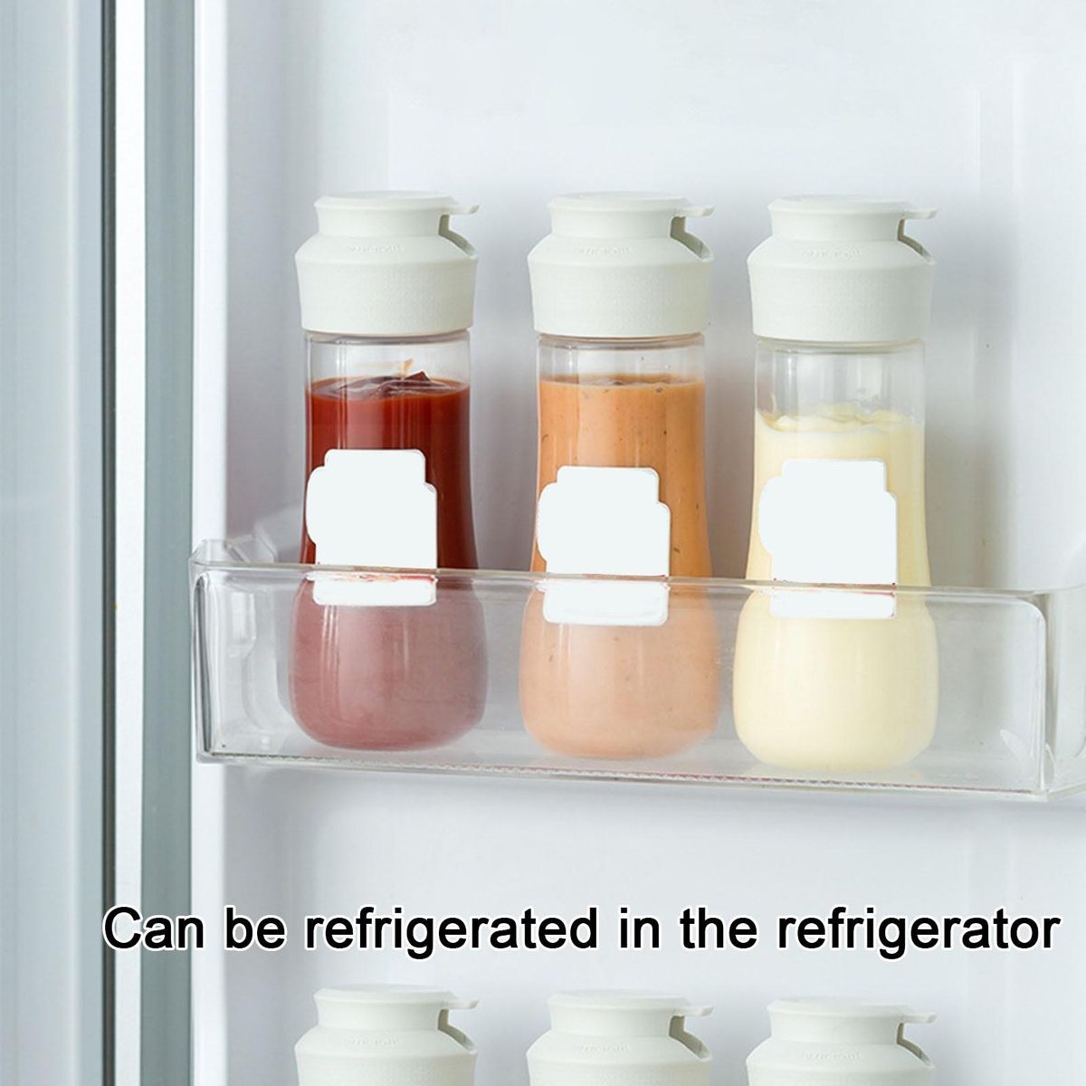 Condiment Container Easy-squeeze Sauce Dispenser 380ml Bottle for Home White