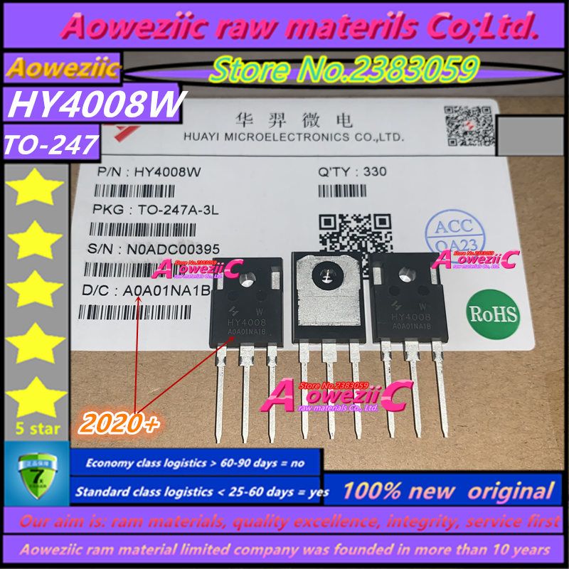Aoweziic  2020+ 10PCS - 20 PCS - 50 PCS - 100 PCS  100% New Original HY4008 HY4008W  TO-247 MOSFET  Inverter Ultra Chip 80V 200A