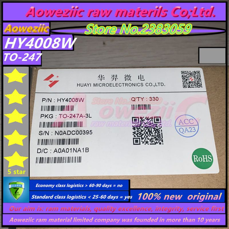 Aoweziic  2020+ 10PCS - 20 PCS - 50 PCS - 100 PCS  100% New Original HY4008 HY4008W  TO-247 MOSFET  Inverter Ultra Chip 80V 200A