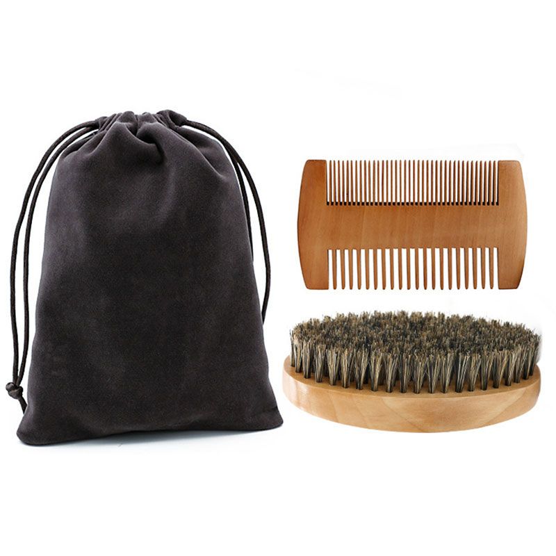 Natural Beard Comb Set Double Beard Oil Head Shape Beard