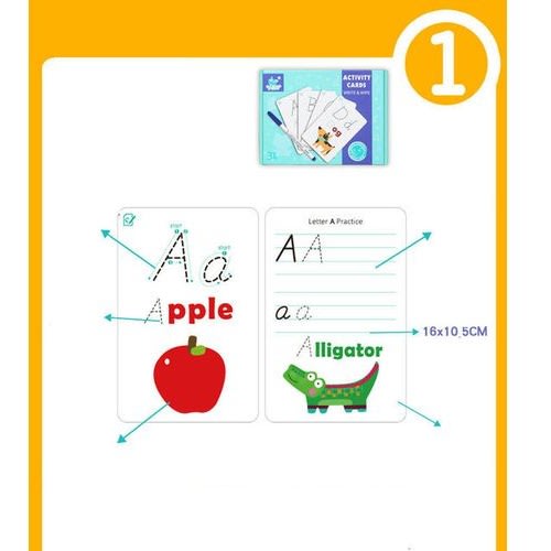 Alphabet Rewritable Educational Tracing Activity Cards.