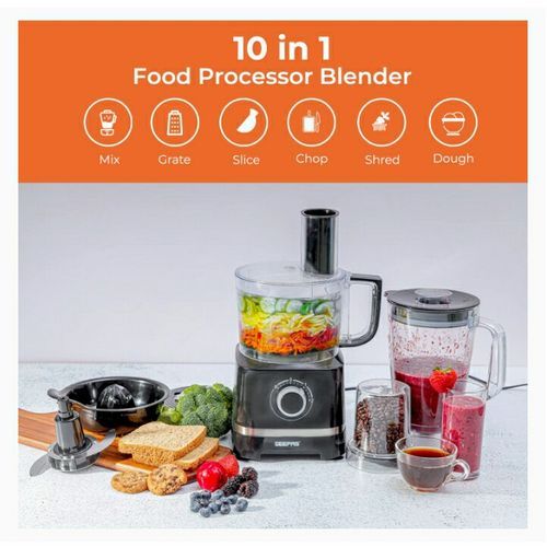 Compact 10-in-1 Food Processor Blender, 800W