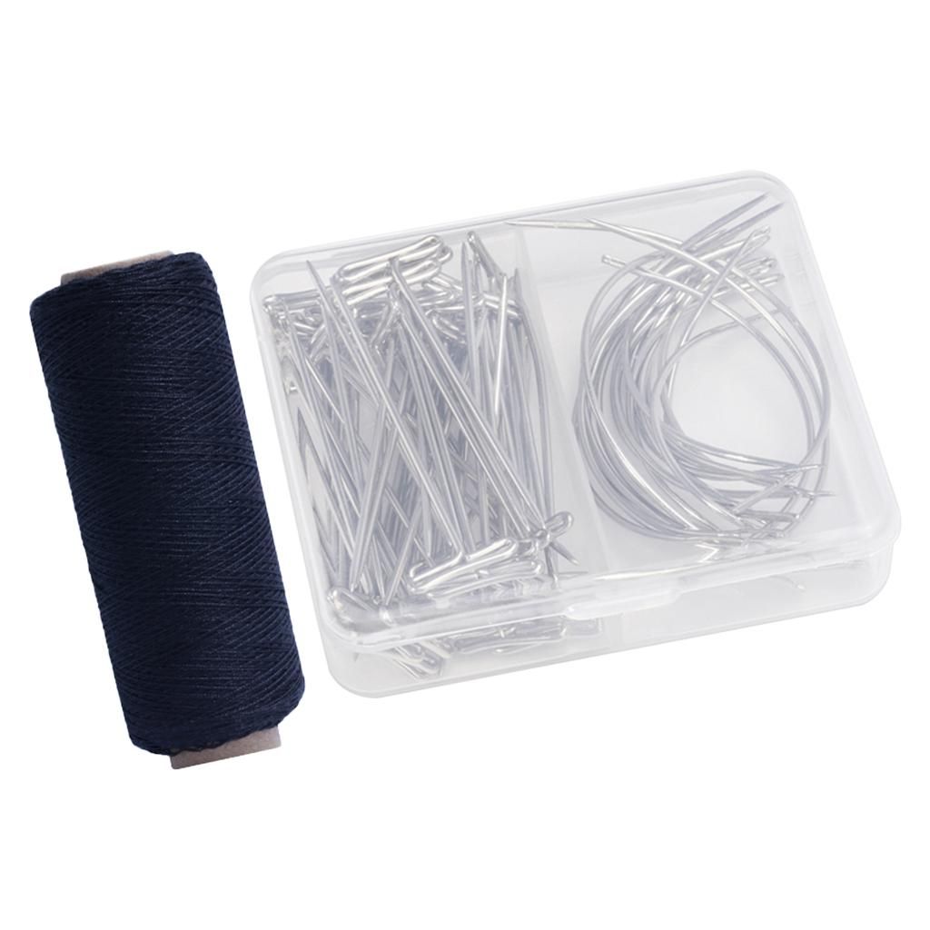 72 Pieces Wig Making Pins Needles Set - Wig T Pins And C Curved