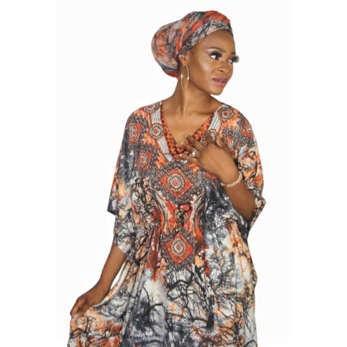 Boubou V-Neck & Waist Drawstring Dress For Women