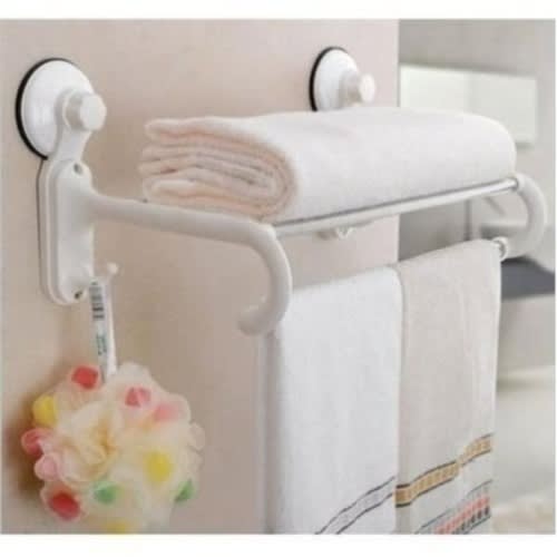 Towel Rack With Super Suction & Sponge Holder