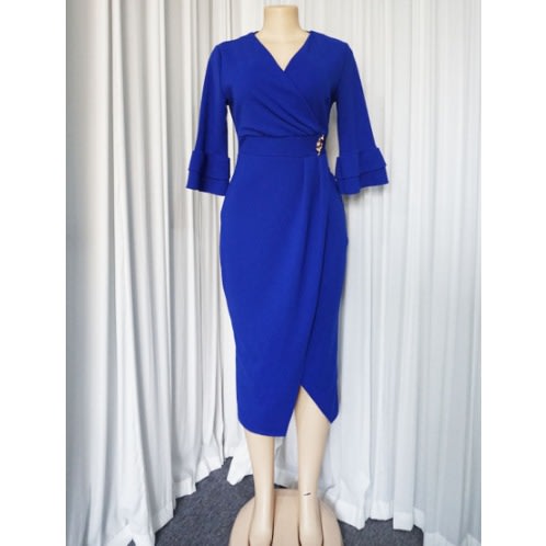 Ladies V-neck Sleeve Dress