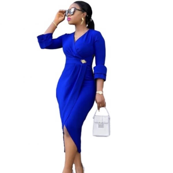 Ladies V-neck Sleeve Dress