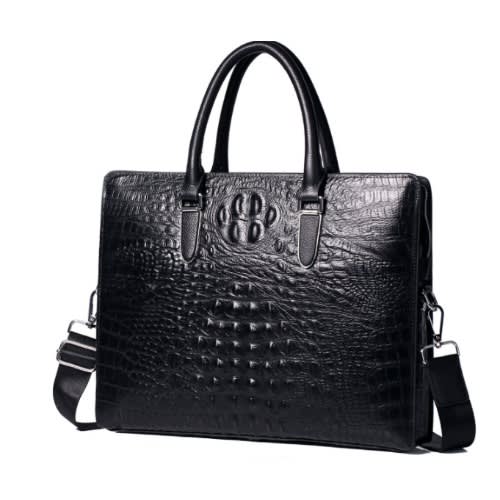 Crocodile Leather Briefcase With Lock Anti-Theft Bag