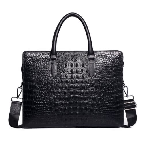 Crocodile Leather Briefcase With Lock Anti-Theft Bag