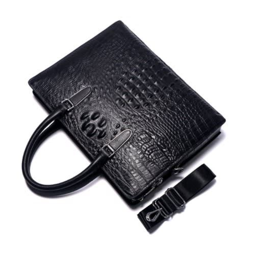 Crocodile Leather Briefcase With Lock Anti-Theft Bag