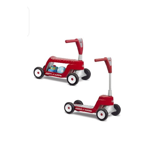 2 In 1 Toddler Scooter & Ride On- Ages 1- 4 - Red
