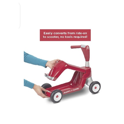 2 In 1 Toddler Scooter & Ride On- Ages 1- 4 - Red