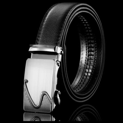 Tyre Side Leather Belt-black
