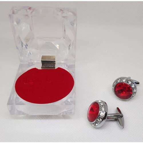 Crystal Rhinestone Cufflinks With Box