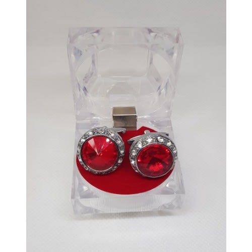 Crystal Rhinestone Cufflinks With Box