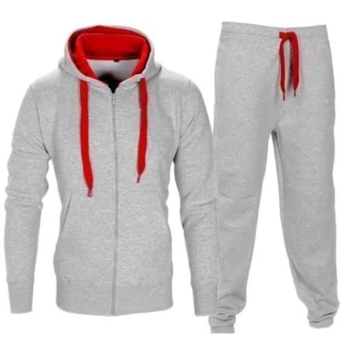 Red Inner Hoodies & Joggers-Grey