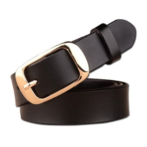 Leather Belt - Gold Head
