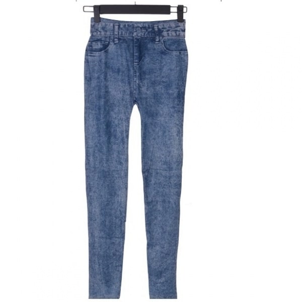 Stretchy Denim Jean Leggings - Blue