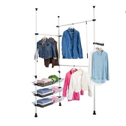 Telescopic Wardrobe Organiser - Hanging Rail -Clothes Rack - Storage Shelving