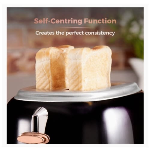 Bottega 2 Slice Toaster With Removable Crumb Tray - 810w - Black