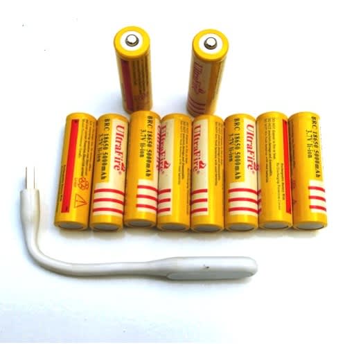 Ultra Fire Rechargeable Li-ion Battery - 3.7v -18650 With USB LED Light -10Pieces