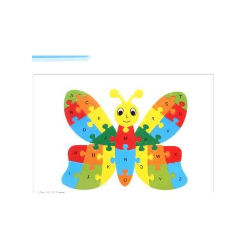 Kids Wooden Animals - Alphabet Jigsaw Puzzles - Butterfly