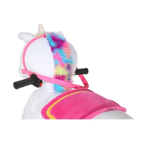 6V Stable Buddies Willow Unicorn Plush Ride-on With Light Up Horn