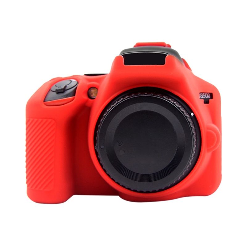 PULUZ Soft Silicone Protective Case For Nikon D3500(Red)