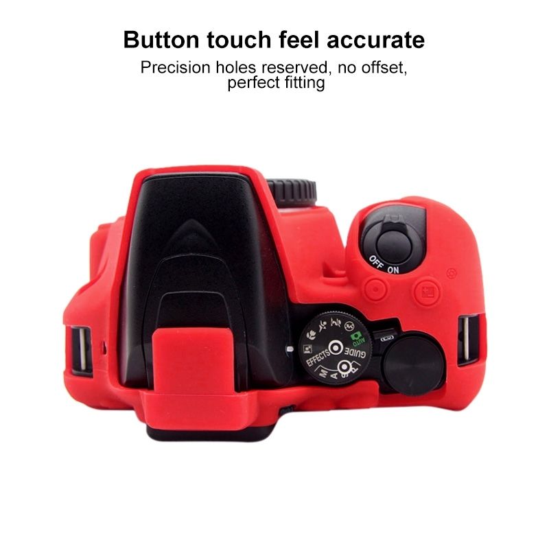 PULUZ Soft Silicone Protective Case For Nikon D3500(Red)