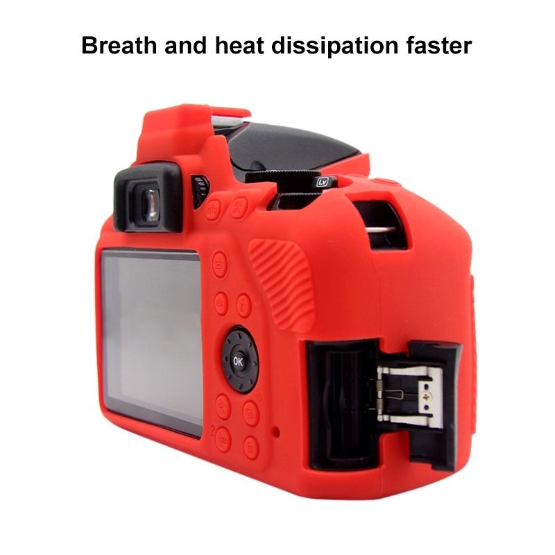 PULUZ Soft Silicone Protective Case For Nikon D3500(Red)
