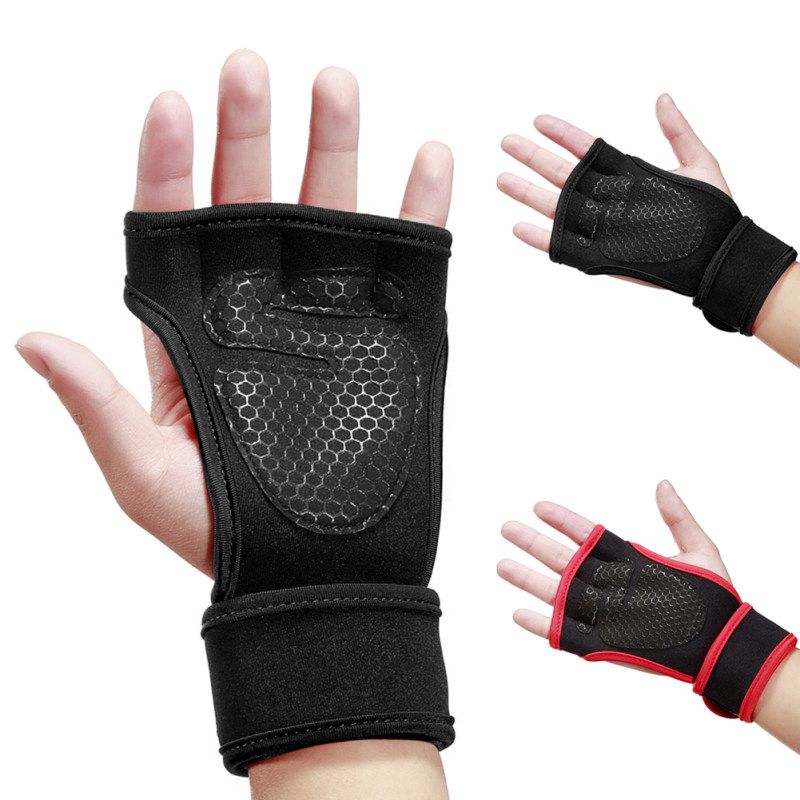 2Pcs Unisex Nonslip Weight Lift Fitness Training Hand-Black