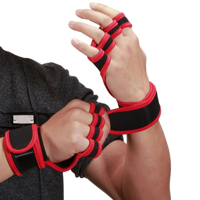 2Pcs Unisex Nonslip Weight Lift Fitness Training Hand-Black