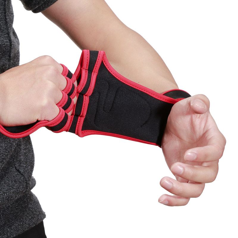 2Pcs Unisex Nonslip Weight Lift Fitness Training Hand-Black