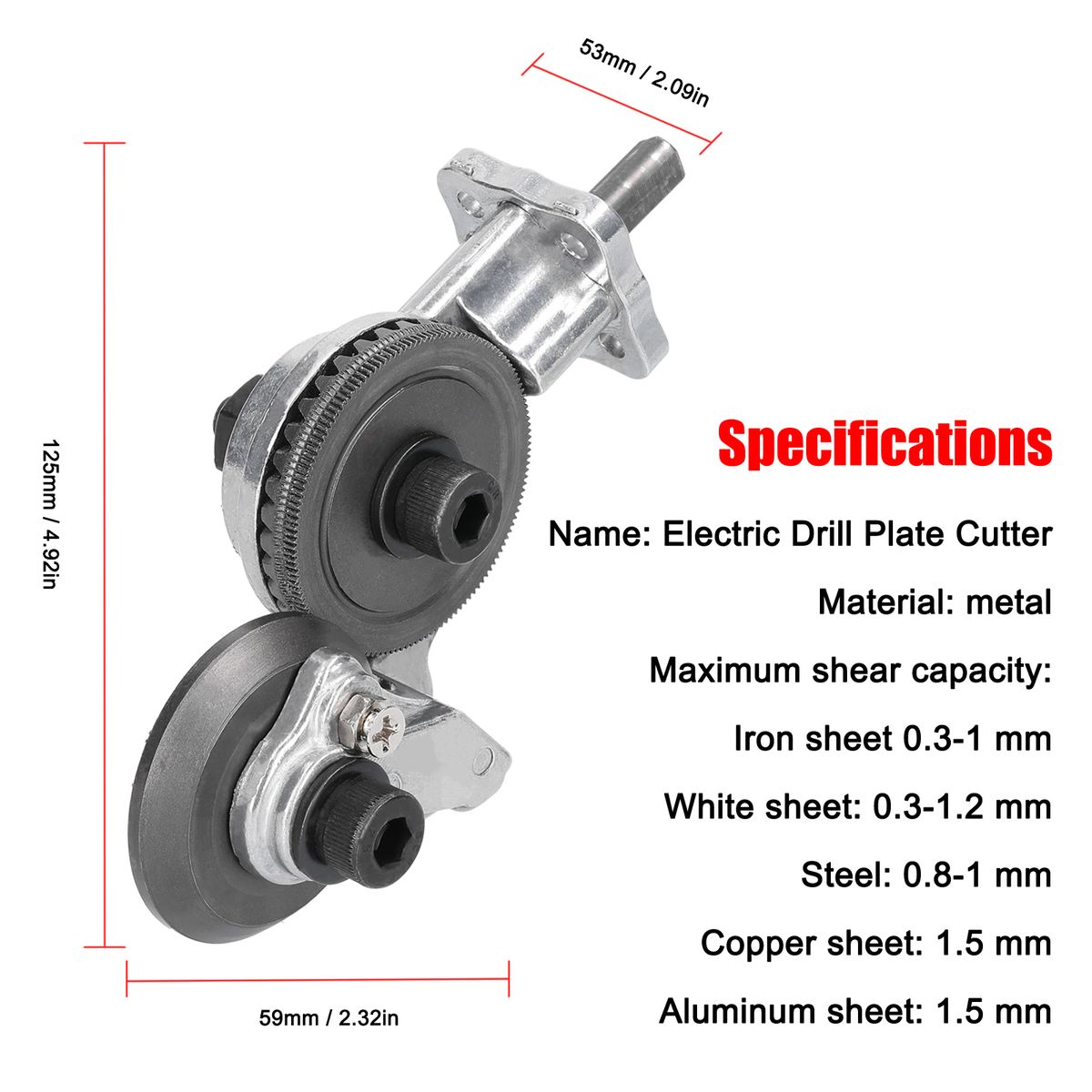 Geevorks Electric Drill Metal Plate Auxiliary Cutter 0.8mm Metal
