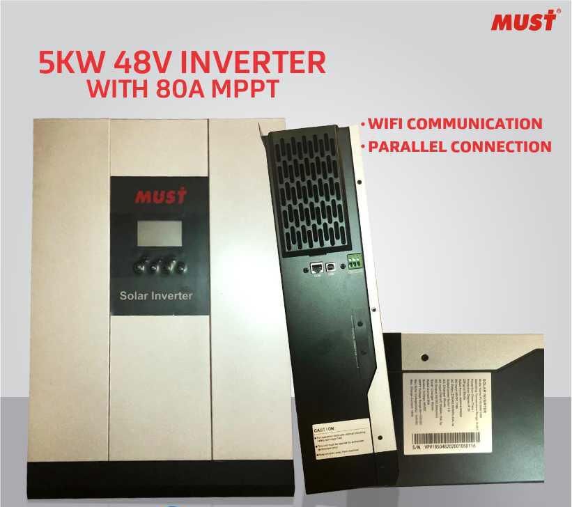 5KW 48V Must Power Hybrid Inverter With Inbuilt 80A MPPT